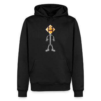 Le panneau de signalisation de priorité permis de conduire - Sweat à capuche Premium bio Homme - noir - Devant - Nico (187cm)