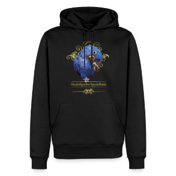 Hyazinth-Ara - Männer Premium Bio Hoodie - Schwarz - Vorne - Nico (187cm)