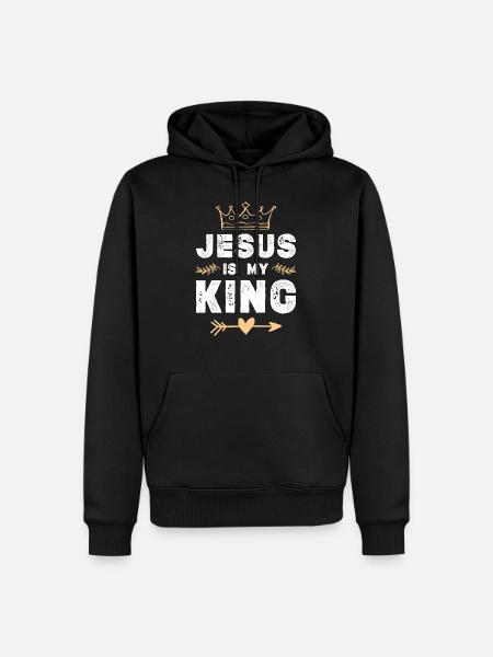 jesus is king - Men’s Premium Organic Hoodie - black