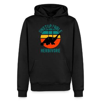 Unaufhaltsamer Pflanzenfresser Dinosaurier Vegan - Männer Premium Bio Hoodie - Schwarz - Vorne - Nico (187cm)