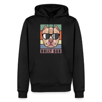 Bully Dad American Bully | Hundebesitzer Geschenk - Männer Premium Bio Hoodie - Schwarz - Vorne - Nico (187cm)