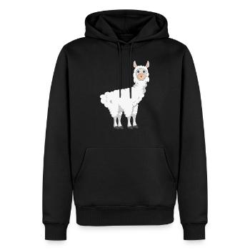 Alpaka Lama - Männer Premium Bio Hoodie - Schwarz - Vorne - Nico (187cm)