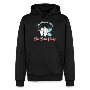 Assistante dentaire - Sweat à capuche Premium bio Homme - noir - Devant - Nico (187cm)