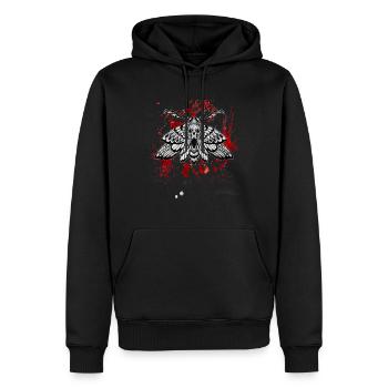 Motte und Okkultismus Design im Gothic Stil - Männer Premium Bio Hoodie - Schwarz - Vorne - Nico (187cm)