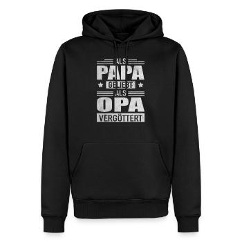 Papa Geliebt Opa Vergöttert Großvater Großpapa - Männer Premium Bio Hoodie - Schwarz - Vorne - Nico (187cm)