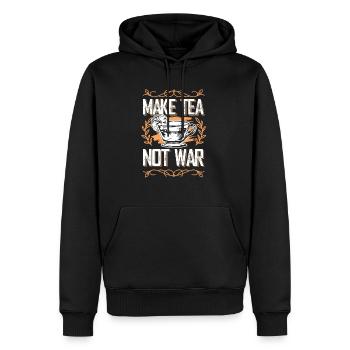 tee kein krieg - Männer Premium Bio Hoodie - Schwarz - Vorne - Nico (187cm)