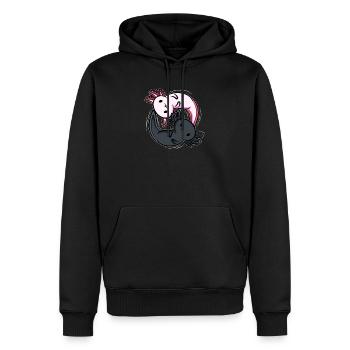 Axolotls Ying Yang Meditation Yoga Axolotl - Sweat à capuche Premium bio Homme - noir - Devant - Nico (187cm)