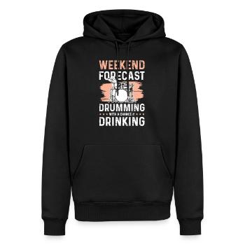 boire autour drummer - Sweat à capuche Premium bio Homme - noir - Devant - Nico (187cm)