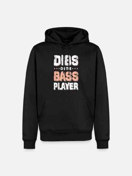 basgitaar - Mannen Premium Bio hoodie - zwart