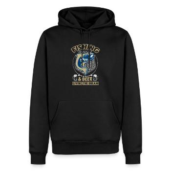 Lustiger Humor Angeln Slogan Spaß - Männer Premium Bio Hoodie - Schwarz - Vorne - Nico (187cm)