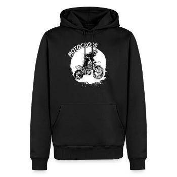 Motocross Design Enduro / Geschenkidee / MX Retro - Männer Premium Bio Hoodie - Schwarz - Vorne - Nico (187cm)