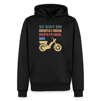 Mofa Mofafahrer Mofas Moped Mopedfahrer Geschenk - Männer Premium Bio Hoodie - Schwarz - Vorne - Nico (187cm)