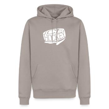 Hockey sur glace - Sweat à capuche Premium bio Homme - taupe - Devant - Nico (187cm)