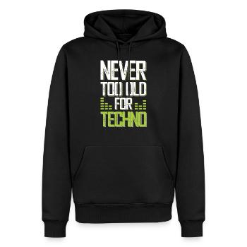 techno music - Männer Premium Bio Hoodie - Schwarz - Vorne - Nico (187cm)