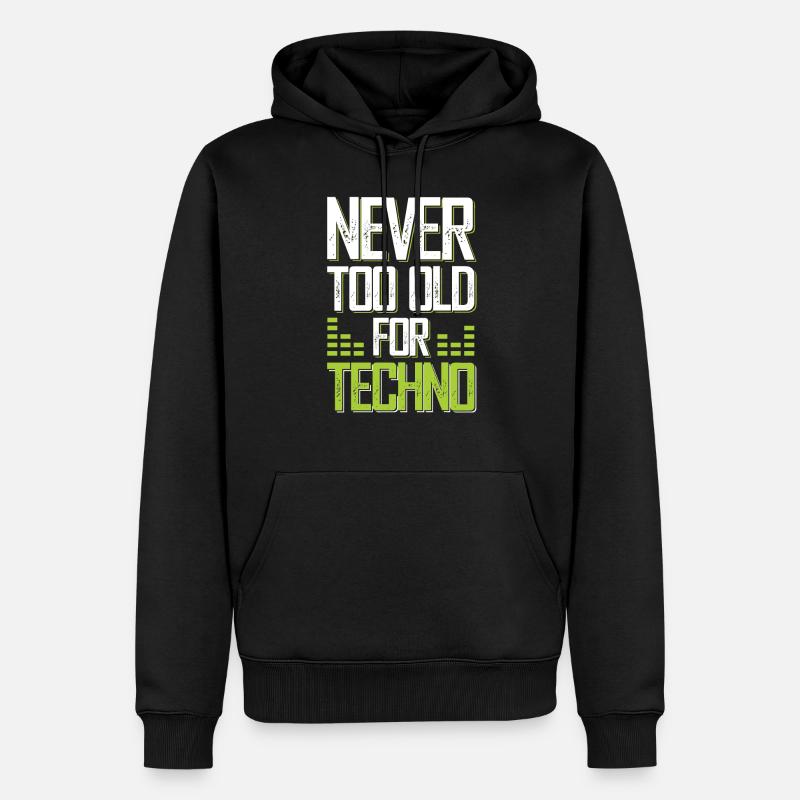 techno music - Männer Premium Bio Hoodie - Schwarz