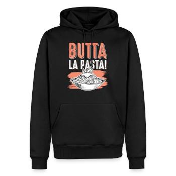 Spaghetti aux pâtes - Sweat à capuche Premium bio Homme - noir - Devant - Nico (187cm)