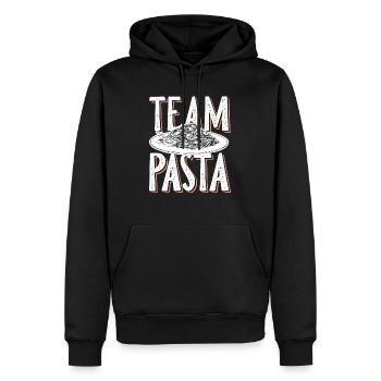 team Pasta spaghetti - Sweat à capuche Premium bio Homme - noir - Devant - Nico (187cm)