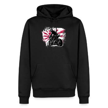 Motocycles / moto / moto biker - Sweat à capuche Premium bio Homme - noir - Devant - Nico (187cm)