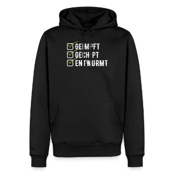 Geimpft Gechipt Entwurmt Impfen - Männer Premium Bio Hoodie - Schwarz - Vorne - Nico (187cm)