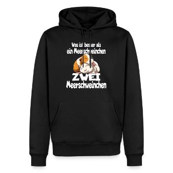 Was ist besser als ein Meerschweinchen Zwei - Männer Premium Bio Hoodie - Schwarz - Vorne - Nico (187cm)