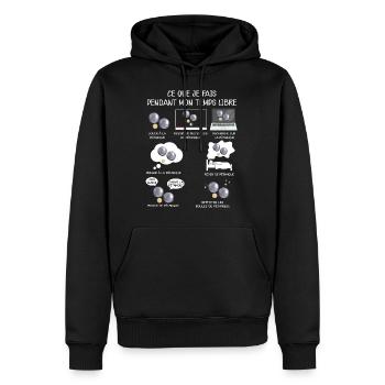 Jeu de pétanque - Sweat à capuche Premium bio Homme - noir - Devant - Nico (187cm)
