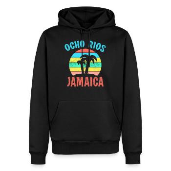 OCHO RIOS JAMAICA Coucher de soleil Caraïbes Jamaïque - Sweat à capuche Premium bio Homme - noir - Devant - Nico (187cm)