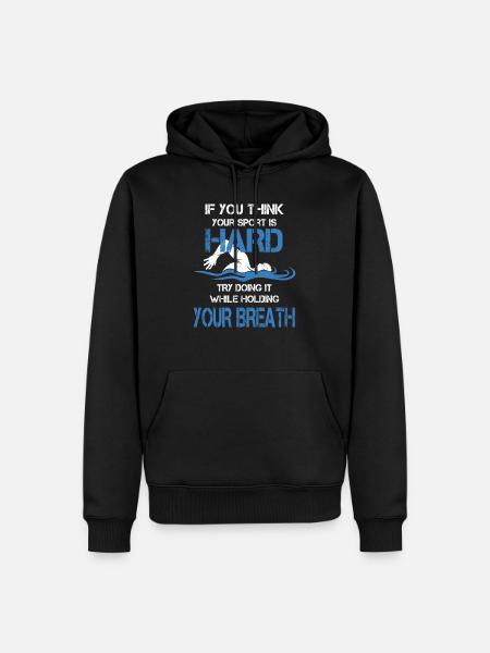 Swimming funny swim Design - Sweat à capuche Premium bio Homme - noir