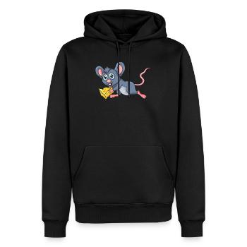 Maus mit Käse - Männer Premium Bio Hoodie - Schwarz - Vorne - Nico (187cm)