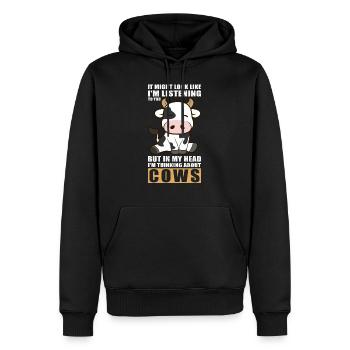 Kühe Kuh Kuhmuster Rinder Kuhliebhaber Geschenk - Männer Premium Bio Hoodie - Schwarz - Vorne - Nico (187cm)