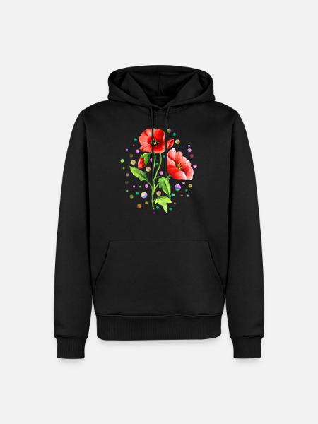 Flowers - Men’s Premium Organic Hoodie - black