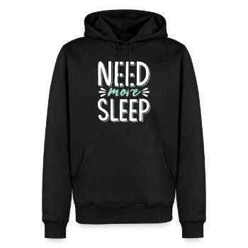 brauche schlaf schlafen - Männer Premium Bio Hoodie - Schwarz - Vorne - Nico (187cm)