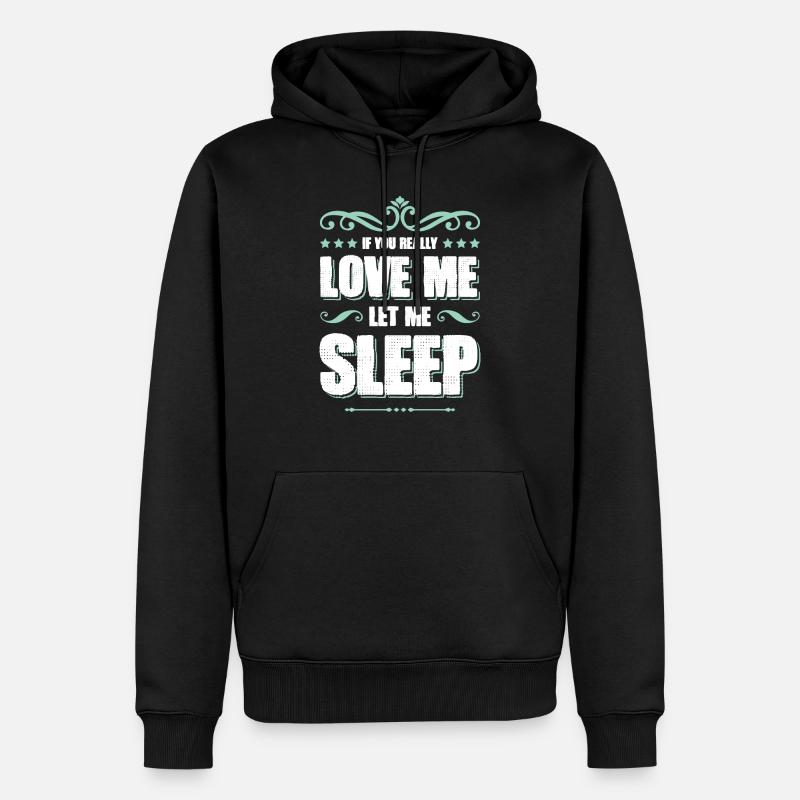 dormir amour sleeping - Sweat à capuche Premium bio Homme - noir