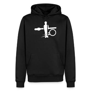 Tischfußball - Männer Premium Bio Hoodie - Schwarz - Vorne - Nico (187cm)