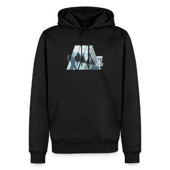 Trend sport Discgolf, Nature, Géométrie Design - Sweat à capuche Premium bio Homme - noir - Devant - Nico (187cm)
