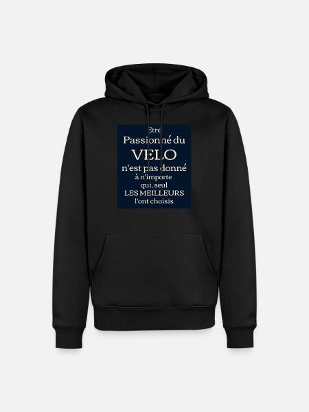 velo - Sweat à capuche Premium bio Homme - noir
