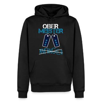 Polizei Obermeister Beförderung Polizist POM - Männer Premium Bio Hoodie - Schwarz - Vorne - Nico (187cm)