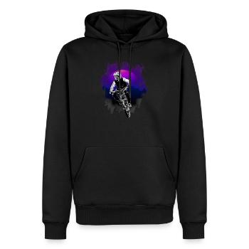 Mountain Biker / MTB Downhill Fahrrad geschenk - Männer Premium Bio Hoodie - Schwarz - Vorne - Nico (187cm)