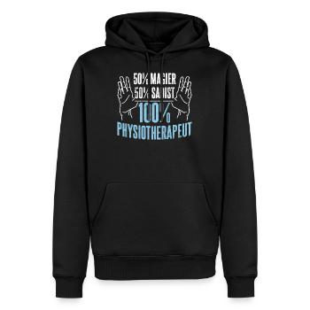 Physiotherapeut Physio Physiotherapie - Männer Premium Bio Hoodie - Schwarz - Vorne - Nico (187cm)