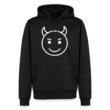 Emoji Devil Sketch White - Men’s Premium Organic Hoodie - black - Front - Nico (187cm)