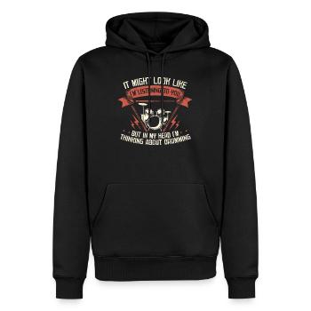 Batteur batteur batterie batterie cadeau de batterie - Sweat à capuche Premium bio Homme - noir - Devant - Nico (187cm)