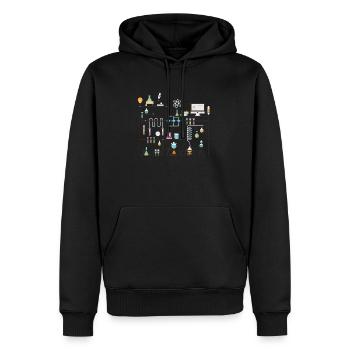 Chemise d’étudiant ou d’enseignant de chimie - Sweat à capuche Premium bio Homme - noir - Devant - Nico (187cm)
