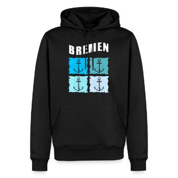 Brême ville nord de l’Allemagne du Nord Cadeau Moin - Sweat à capuche Premium bio Homme - noir - Devant - Nico (187cm)