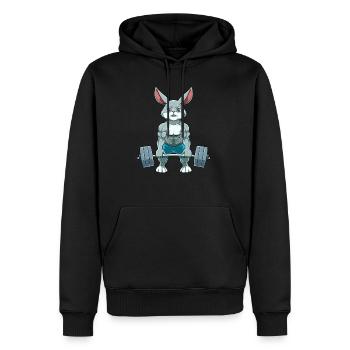 Lapin Fitness Muscle Entraînement Poids - Sweat à capuche Premium bio Homme - noir - Devant - Nico (187cm)
