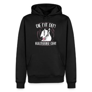 Bullterrier Hundebesitzer Gassi Frauchen Geschenk - Männer Premium Bio Hoodie - Schwarz - Vorne - Nico (187cm)