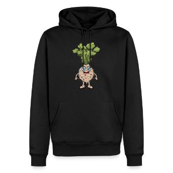 Sellerie - Sweat à capuche Premium bio Homme - noir - Devant - Nico (187cm)
