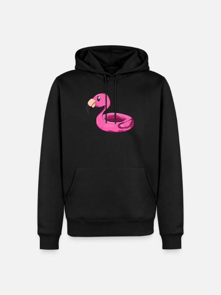 Flamingo Schwimmring - Sweat à capuche Premium bio Homme - noir