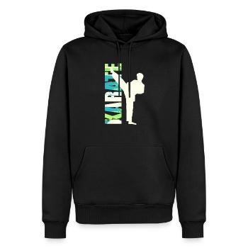 Karaté, sport de combat asiatique - Sweat à capuche Premium bio Homme - noir - Devant - Nico (187cm)