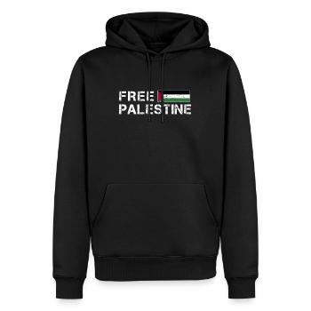 Palestine libre Gaza Drapeau arabe - Sweat à capuche Premium bio Homme - noir - Devant - Nico (187cm)