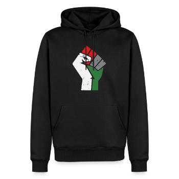 Gaza libre Palestine Poing - Sweat à capuche Premium bio Homme - noir - Devant - Nico (187cm)