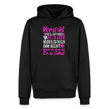 Freilaufender Teenager Pubertät Halbstark Kinder - Männer Premium Bio Hoodie - Schwarz - Vorne - Nico (187cm)